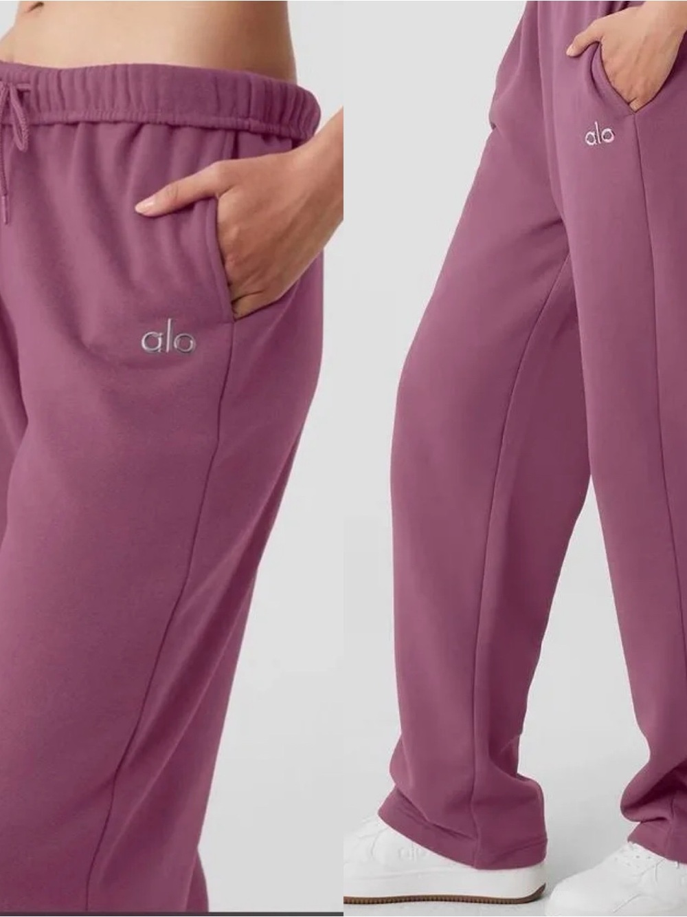Alo Yoga Accolade Straight Leg Sweatpant in Soft Mulberry